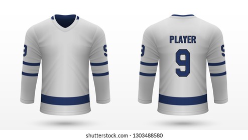 Realistic sport shirt, Toronto Maple Leafs jersey template for ice hockey kit. Vector illustration