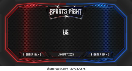 Realistic sports fighting 3d poster with modern metallic logo