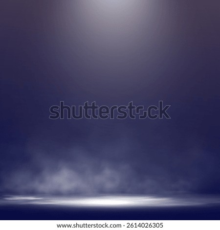 	
Realistic spotlight stage with fog, dramatic lighting, empty scene, transparent effect, and atmospheric smoke.
