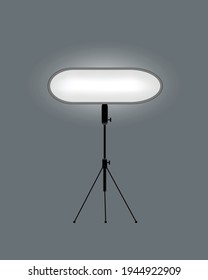 Realistic spotlights with gray background for show contest or interview vector illustration. Photography studio. Illuminated effect form projector, projector for studio illumination
