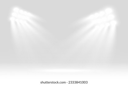 Realistic spotlights for lighting.Equipment for illumination.