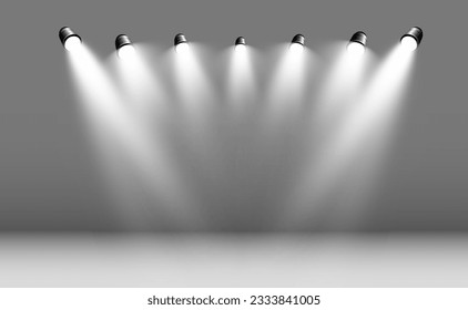 Realistic spotlights for lighting.Equipment for illumination.