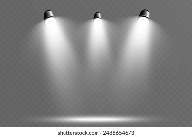 Realistic spotlights for lighting.Equipment for illumination.	
