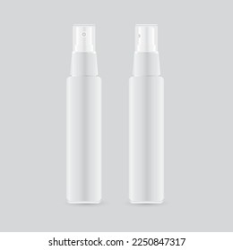 Realistische Spritzflaschen zum Aufstocken - Set aus weißen Spritzflaschen. Vektorgrafik-Vorlage für die Verwendung in der Werbung, Chemie und Kosmetik
