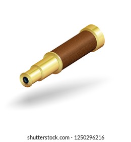 Realistic spyglass. Vector illustration.