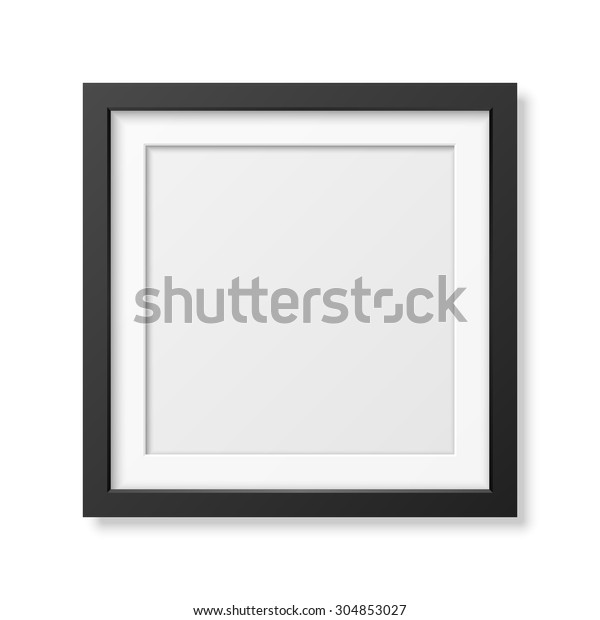 Realistic Square Black Frame Isolated On Stock Vector (Royalty Free ...