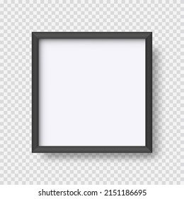 Realistic square black frame with shadow. Can be used for presentations.