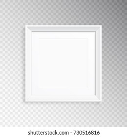 A realistic square frame with a mat for photography or painting. Mock up of the frame for your goods, letters, drawings, with a falling shadow.