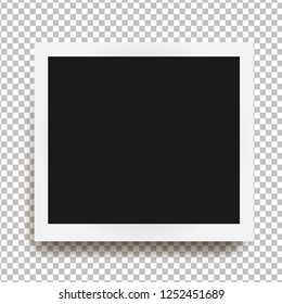 Realistischer quadratischer Rahmen mit Schatten einzeln auf transparentem Hintergrund. Vektorgrafik
