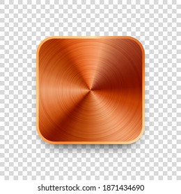 Botón de cromo de metal cuadrado realista. Pomo de control del volumen de acero. Elemento de diseño de interfaz de aplicación. Icono de aplicación. Ilustración vectorial.