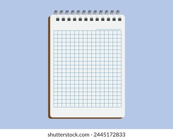 Realistic square notebooks vector, math book. Math exercise book. Math notebook square paper. Notebook icon, memo icon, notebook symbol. Illustration can use for infographic, web design, poster.