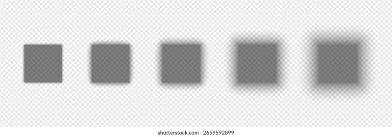 Realistic square shadow cast from soft cube form. Subtle light and blurred edges create abstract white mockup. Clean top view. Perfect for modern banners or product layout.