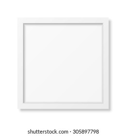 Realistic square white frame isolated on white. It can be used for presentations. Vector EPS10 illustration. 