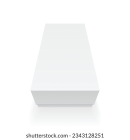 Realistic square White paper Package Box. Pack box for Software, electronic device and other products. Mockup Vector illustration.