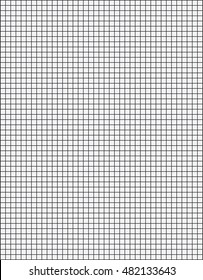 Realistic squared copybook page (zebra). Black vector illustration.
