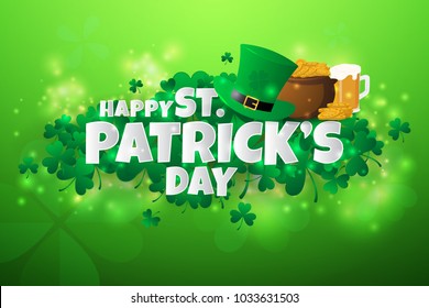 Realistic St. Patrick's day background and banner. illustration