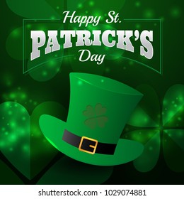 Realistic St. Patrick's day greeting card background and banner. Vector illustration