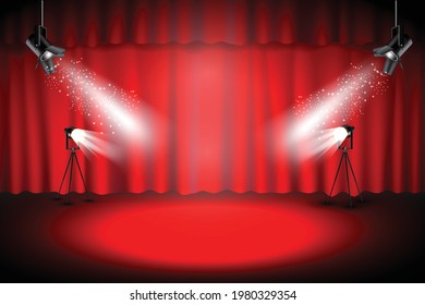 realistic stage with spotlight template