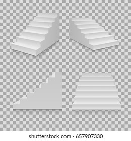 Realistic stairs. Illustration isolated on background. Graphic concept for your design.