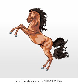 Realistic standing brown horse vector