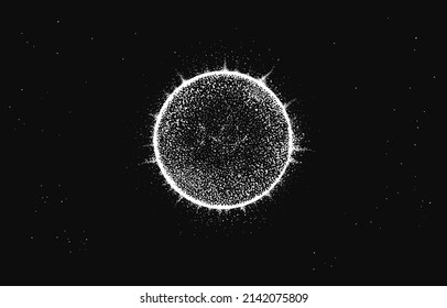 Realistic star in outer space.Hand drawn style.Vector illustration