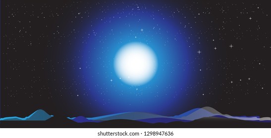 Realistic star pattern background. Deep interstellar space. Stars, planets and moons. Various science fiction creative backdrops. Space art.2d illustration. 