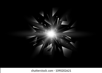 Realistic Star with shards of broken glass. Abstract vector illustration.