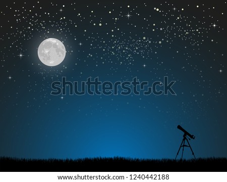 Realistic Starry Sky Blue Glow Shining Stock Vector Royalty Free