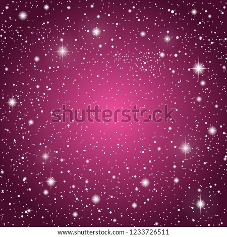 Realistic Starry Sky Purple Glow Shining Stock Vector Royalty Free