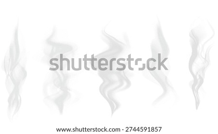 Realistic steam or smoke on hot tea, coffee, food. PNG Stock royalty free.	
