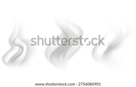 Realistic steam or smoke on hot tea, coffee, food. PNG Stock royalty free.	