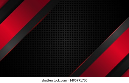 realistic steel background, modern technology wallpaper, dark black and red line, futuristic deep background, vector.