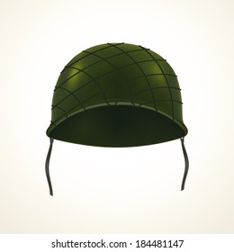 Realistic steel metallic helmet with camouflage grid