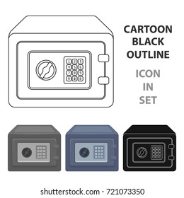 Realistic Steel safe.Safe under combination lock. Metal box is hard to open.Detective single icon in cartoon style vector symbol stock illustration.