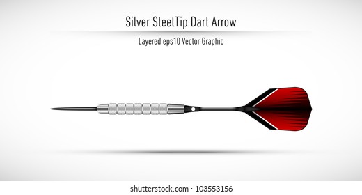 Realistic Steel Tip Dart Arrow | Eps10 Vector Background | Layers Organized and Named