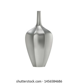 Realistic steel vase. Vector illustration.
