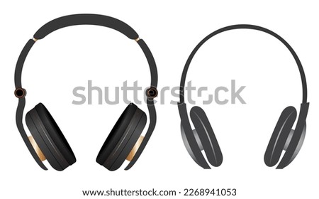realistic stereo headphone isolated on white background