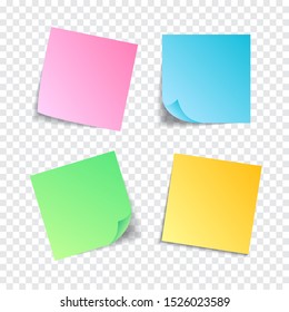 Paper Set Isolated Yellow Sticky Notes Stock Vector (Royalty Free ...