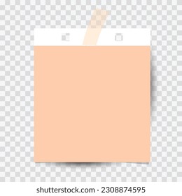 Papel de nota pegajosa realista, aislado en fondo gris , ilustración Vector EPS 10