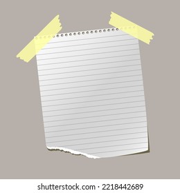 Realistic sticky note with shadow. White paper. Message on note paper.