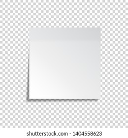 Realistic sticky note. White paper. Message on notepaper. Reminder. Eps10 vector