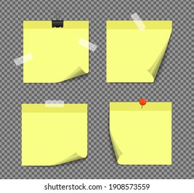 Realistic sticky notes isolated with real shadow on white background. Square sticky paper reminders with shadows, paper page mock up. 
