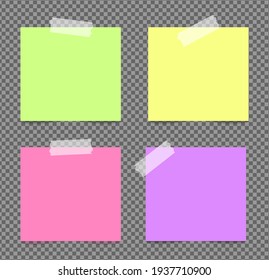 Realistic sticky notes isolated with real shadow on white background. Square sticky paper reminders with shadows, paper page mock up. 