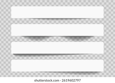 Realistic sticky notes isolated with real shadow on white background. Square sticky paper reminders with shadows.