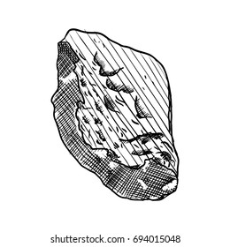 Realistic stone and rock. Masonry stone, pebble, marble, brick, mineral cobble isolated. Vector.