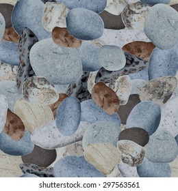 Realistic stones seamless background. Vector illustration.