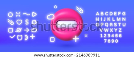 Realistic stop 3d. Minus neon, great design for any purposes Vector graphic illustration. Design element. Icon symbol ban. 3d realistic vector
