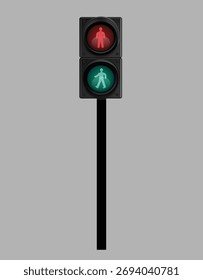 Realistic stop and go pedestrian traffic lights set