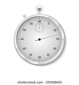 Realistic Stopwatch icon isolated on white background. Vector Illustration