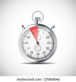 Realistic Stopwatch Vector Illustraion EPS10